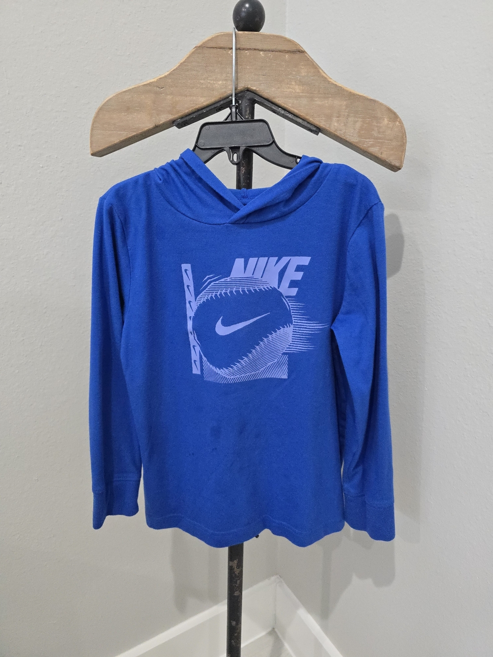 Nike Kids Blue Hooded Long-Sleeve Tee Size 7
